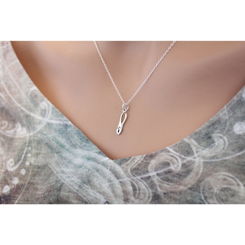 Sterling Silver Pliers Charm Necklace, Tiny Pliers Charm Necklace